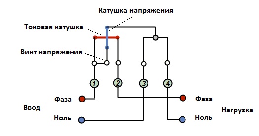 Схема подключения однофазного электросчётчика 2