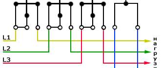 Схема подключения трехфазного электросчётчика 2